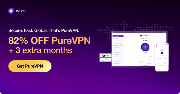 PureVPN &mdash; 82% off plus three extra months